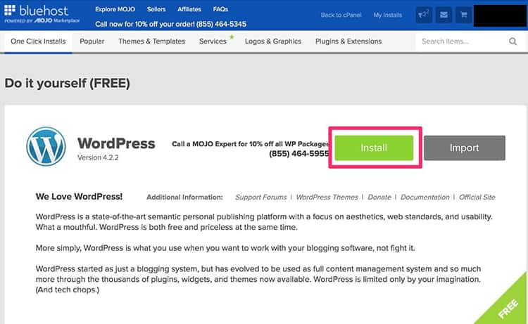 How To Install WordPress Step 2