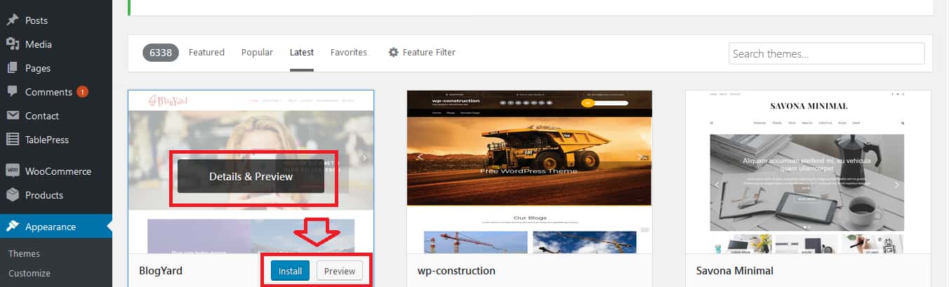 How To Select A WordPress Theme Step 4
