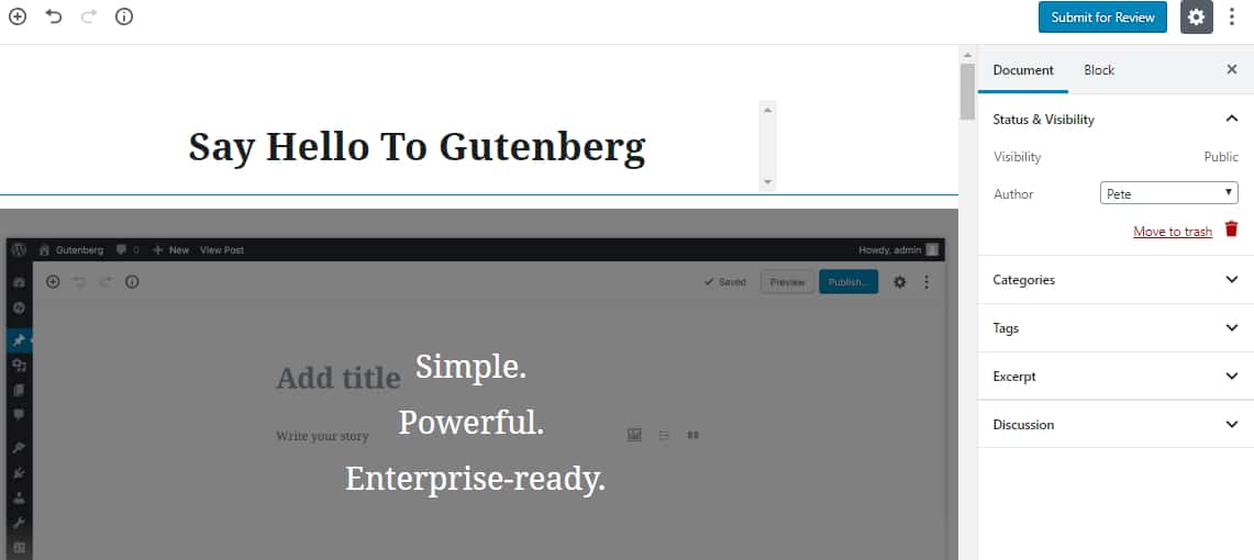 WordPress 5 Gutenberg Editor